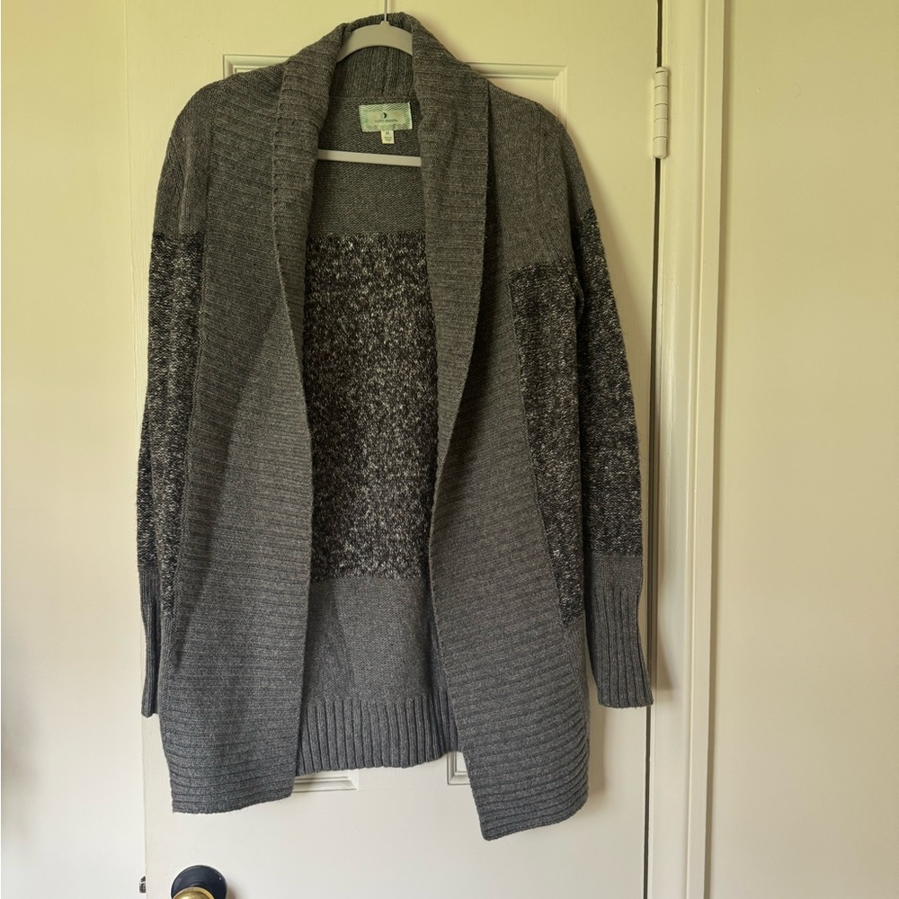 Ruby Moon Gray Open-Front Cardigan Sweater
